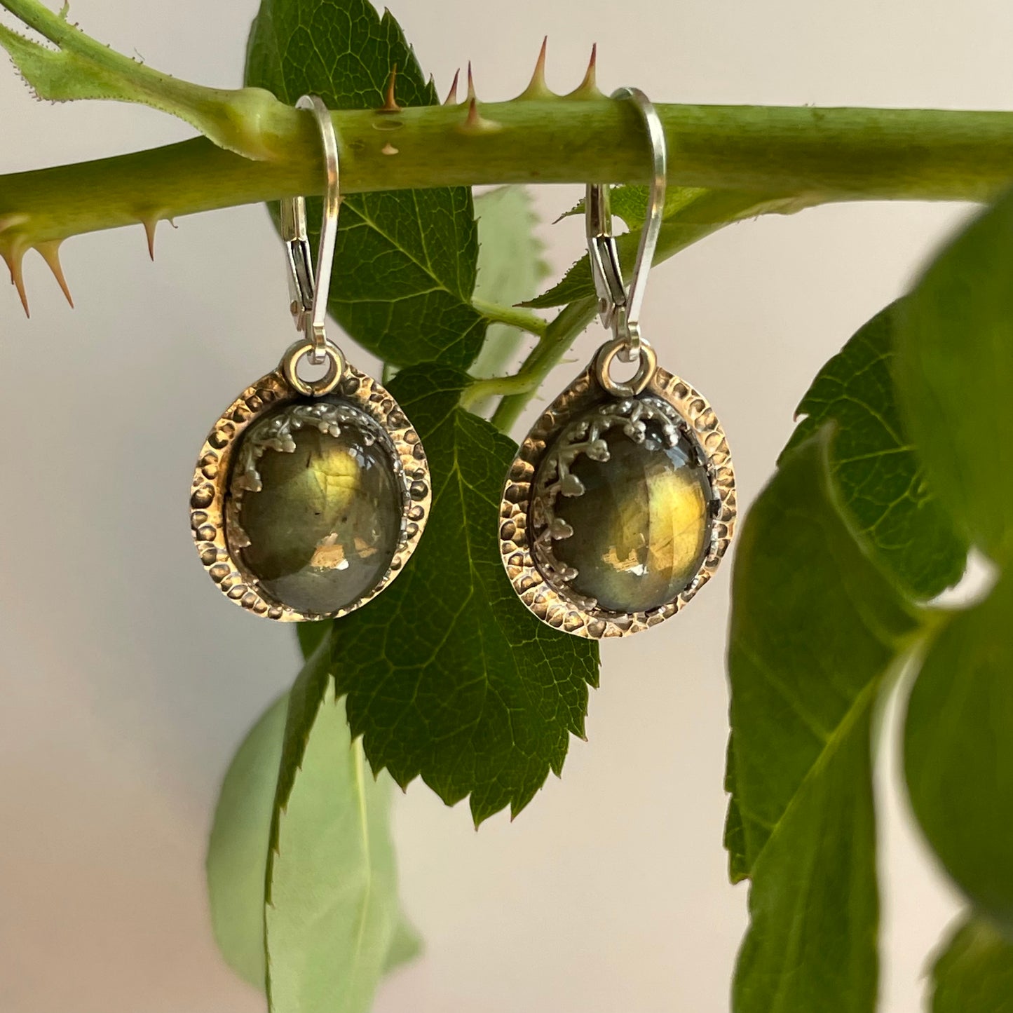 Green Labradorite Earrings