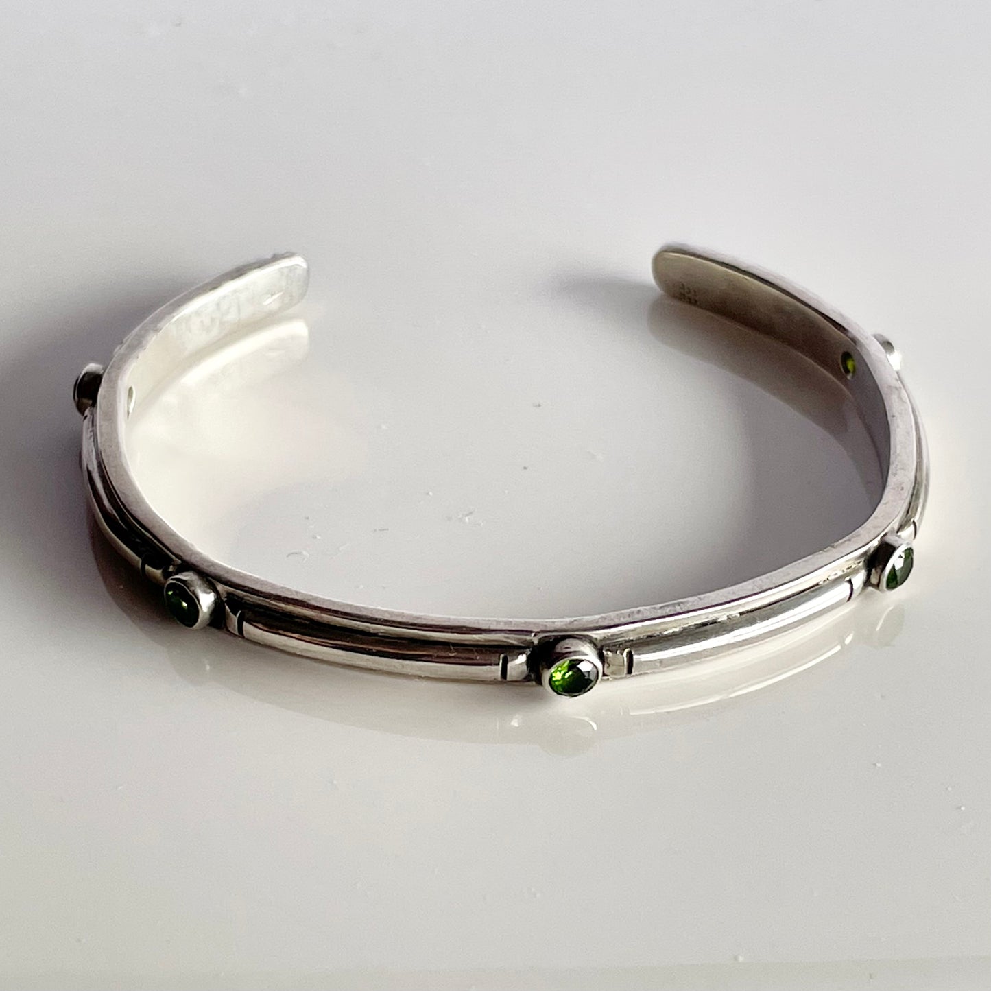 Green Peridot Sterling Cuff