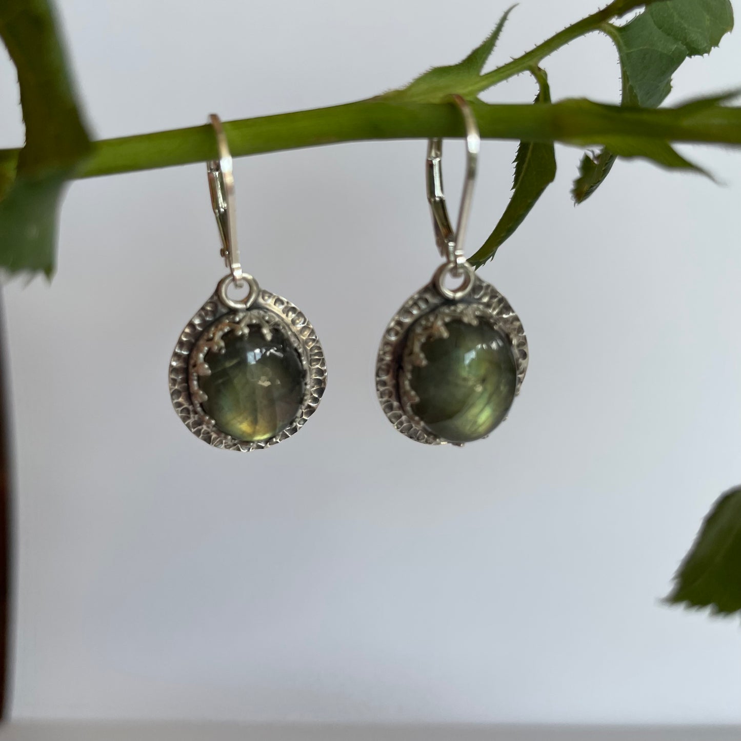 Green Labradorite Earrings