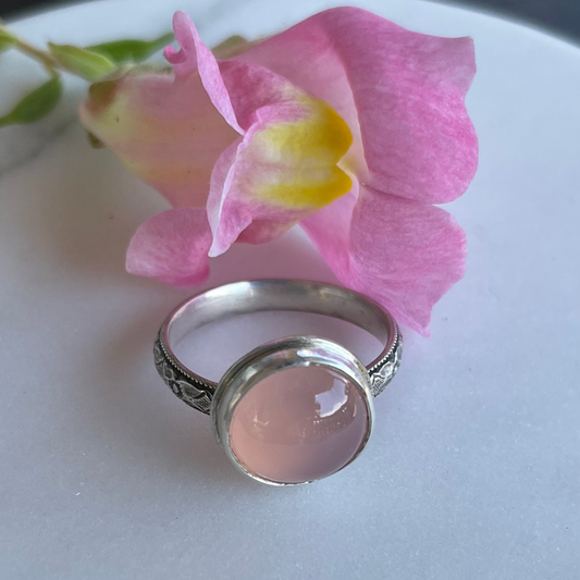 Pink Chalcedony ring