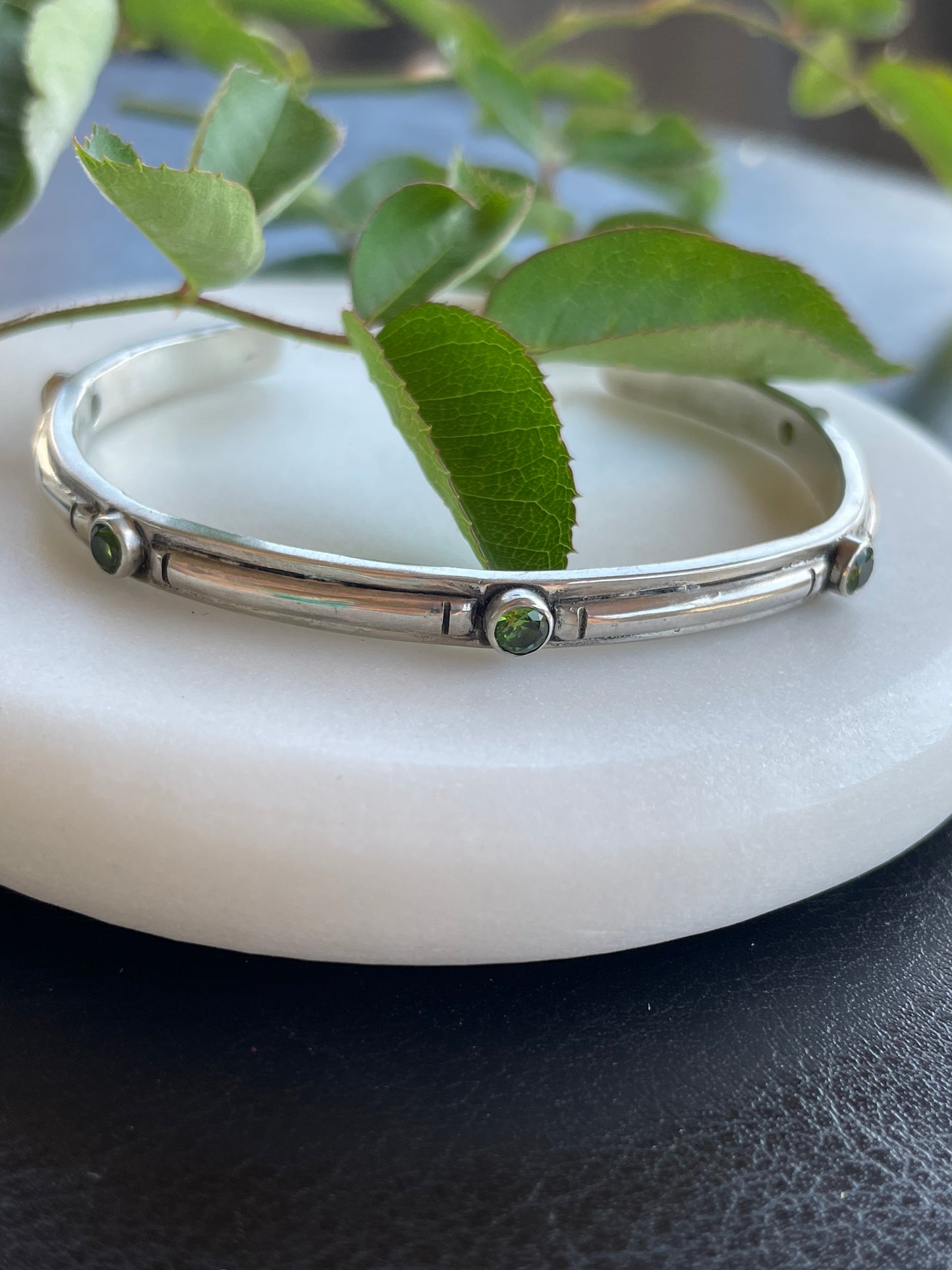 Green Peridot Sterling Cuff