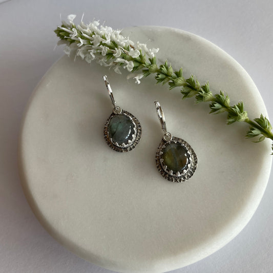 Green Labradorite Earrings